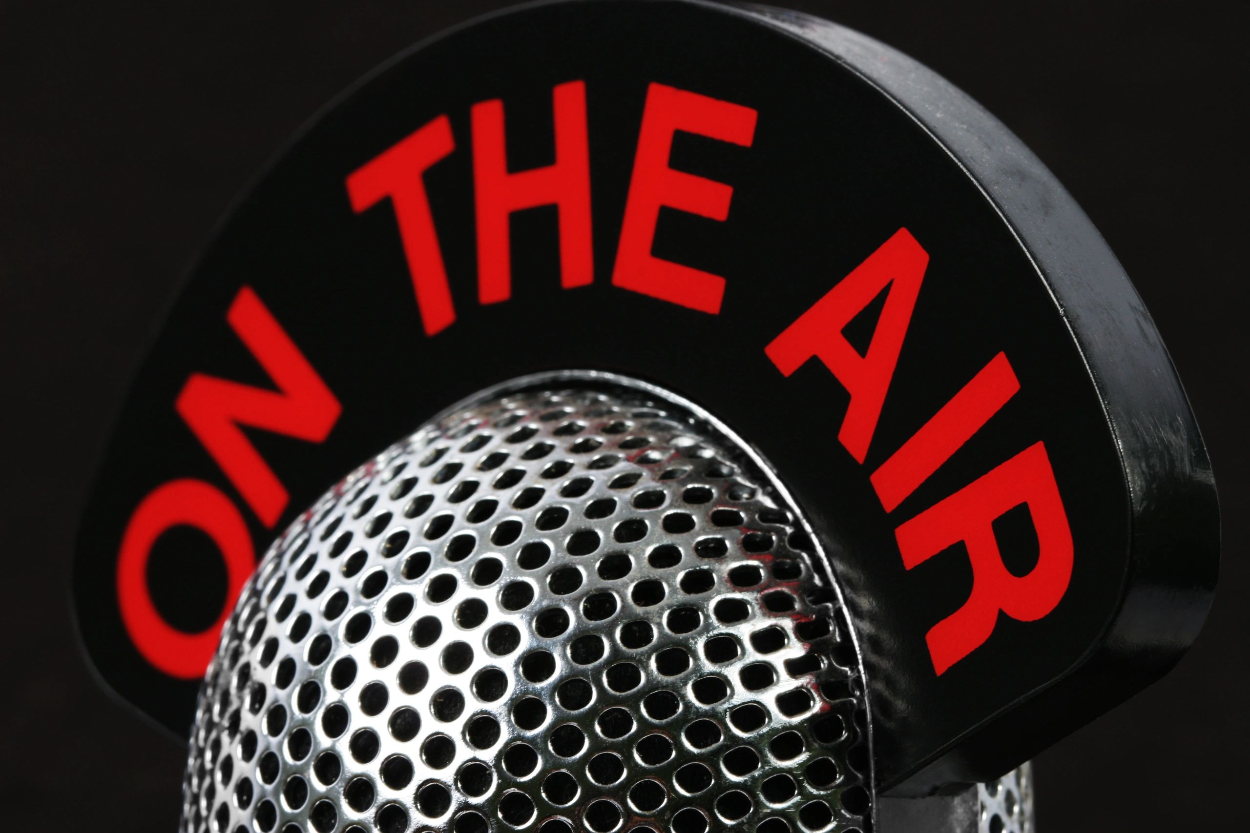 On-air microphone close-up